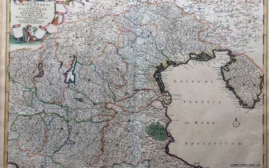 Italy, Veneto, Ancona, Trieste, Verona, Brescia, Venetië; Frederik de Wit - Accuratissima Dominii Veneti in Italia - C. 1680