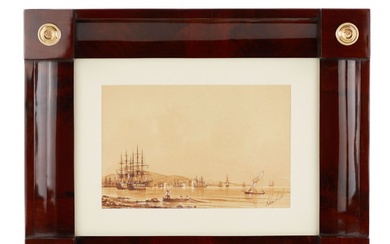 Ivan Aivazovsky. Watercolor. Crimean harbor. 1817-1900