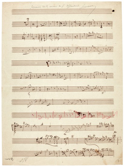 Jacques Offenbach. Collection of sketchleaves, including sketches for