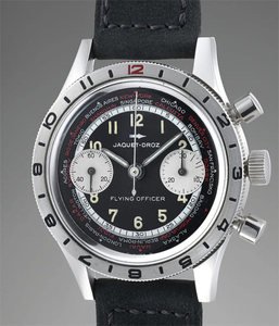 Jacquet Droz, A rare and attractive stainless steel world time chronograph wristwatch with rotating bezel, with case by Gallet