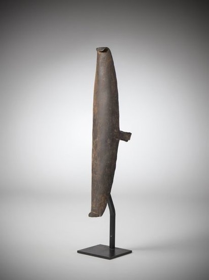 KABYE, Togo. Wrought-iron shield with curved ends, extended...