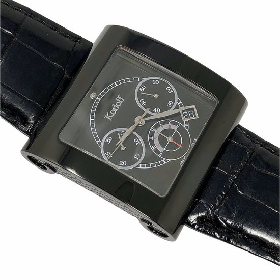 Korloff - Automatic Certified Chronometre Chronograph Watch Black Limited Edition with Diamonds - KCA1B "NO RESERVE PRICE" - Unisex - BRAND NEW