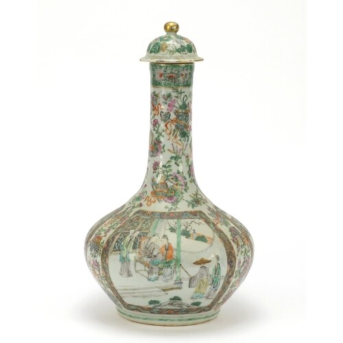 Large Chinese Canton porcelain vase and cover, finely hand p...