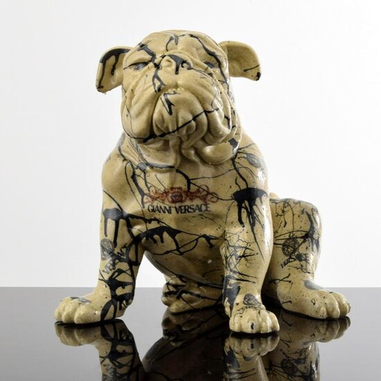 Large Jeff Diamond Versace Couture Bulldog Sculpture