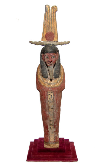 Large, beautiful Egyptian polychrome Ptah-Sokar-Osiris
