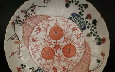 Large plate - Famille verte - Porcelain - kangxi - China - 17th century
