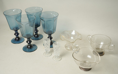 Lenox Goblets and Sterling Footed Dishes