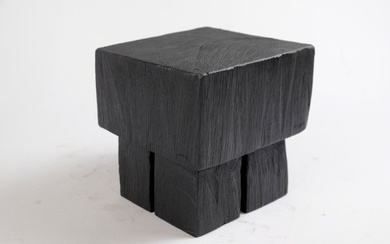 Logniture - Side table - Japanese Style, Wabi-Sabi, Handmade, Solid Wood, Chainsaw Carving, Unique - Oak