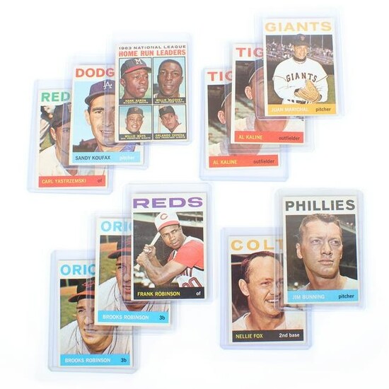 Lot of 11 HOF 1964 Topps Baseball Cards
