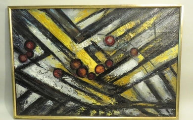 Lucien CROCHEPEYRE (né en 1928). "L'enterrement du Légionnaire", 1982. Huile sur toile de jute, signée en bas à droite. Haut : 54 cm Larg : 81 cm.