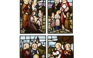 MAYER & CO., MUNICH SUITE OF FOUR STAINED GLASS PANELS, CIRCA 1880