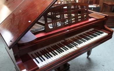 Mahogany cased overstrung baby grand piano by Ritmuller