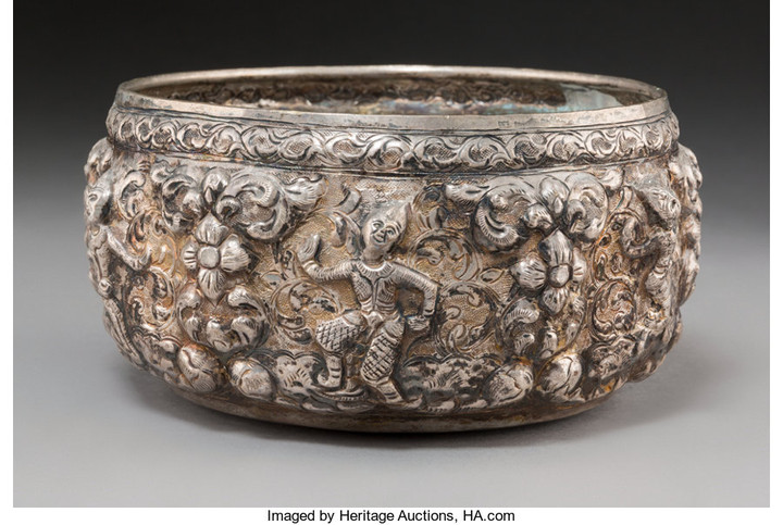 Maker unknown, A Nepalese Repousse Silver Bowl (19th century)