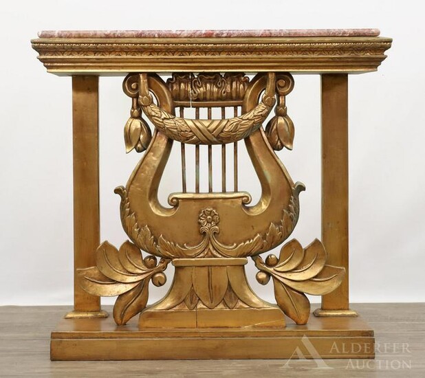 Marble and Parcel Gilt Pier Table