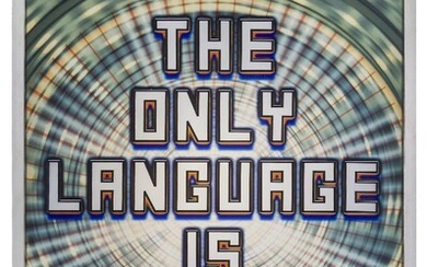 Mark Titchner, British 1973- The Only Language is Light, 2003; archival print in lightbox, 156x106x16cm (ARR) Provenance: Bloomsbury, London, 27 June 2014, lot 147, where purchased by the present owner.
