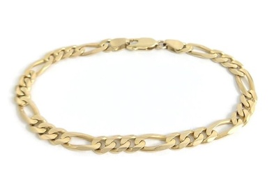 Men's Figaro Chain Bracelet 14K Yellow Gold, 8.25 Inches, 6 mm, 14.87 Grams