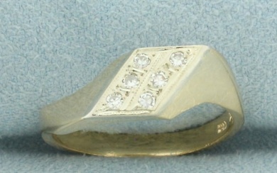 Modern Design Diamond Angular Ring in 14k Yellow Gold