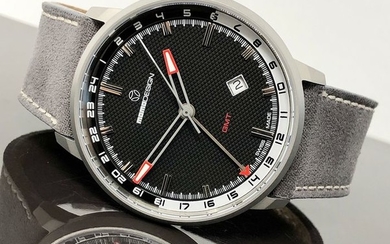 MomoDesign - Watch Essenziale GMT Black Stainless Steel Swiss Made - MD6005SS-12 - Men - Brand New