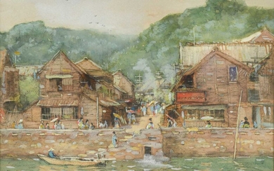 Montague Smyth (1863-1896) Yokohama [original illustration to Old and New Japan publ. 1907 by J M