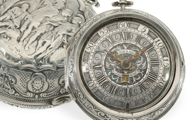 Montre de poche : rare montre à verge repoussée, Gerret Bra(e)mer Amsterdam, vers 1720 Ca....