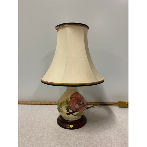 Moorecroft Pink Magnolia flower table lamp base approx 15" i...