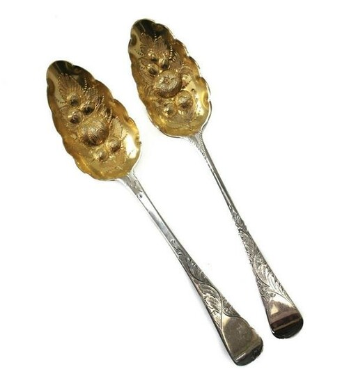 Morris & Michael Emanuel Sterling Silver Berry Spoons