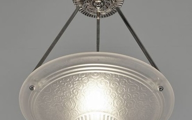 Muller Frères - Art Deco chandelier Hängelampe