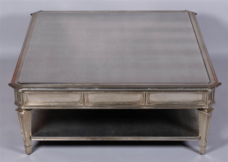 NEOCLASSICAL STYLE SILVERED COFFEE TABLE