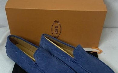 NIB TOD'S NEW GOMMINI BLUE SUEDE DRIVING LOAFER 9