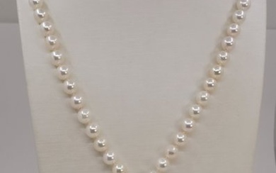 Necklace - 8x8.5mm Double Akoya Pearl
