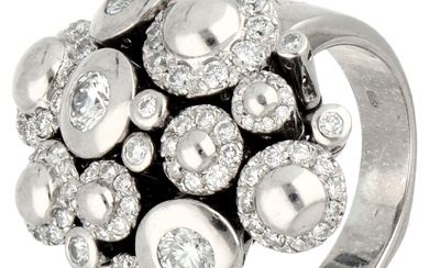 No Reserve - Ponte Vecchio 18K white gold 'Exuberance' design ring with diamond.