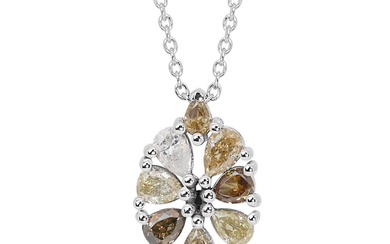 No Reserve Price - - 0.90 Total Carat Weight - - Necklace - 18 kt. White gold - 0.90 tw. Diamond (Natural)
