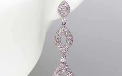 No Reserve Price - 18 kt. White gold - Earrings - 2.68 ct Diamond - Diamonds, IGI-certified
