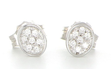 '' No Reserve Price '' New - 18 kt. White gold - Earrings - 0.21 ct Diamond