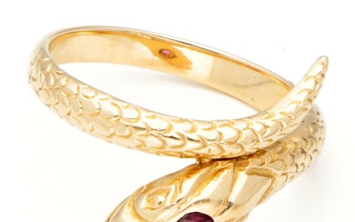 No Reserve Price - Ring - 14 kt. Yellow gold - 0.06 tw. Ruby