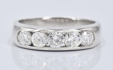 No Reserve Price - Ring Platinum - 1.02 tw. Diamond (Natural)