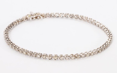 No Reserve Price - Tennis Bracelet - 14 kt. White gold - Bracelet - 1.06 ct Diamond