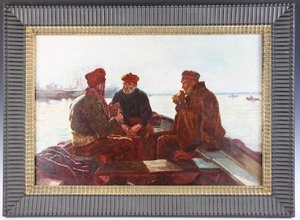 Oil on Canvas Painting, Fishermen