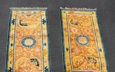 PAIR, CHINESE ART DECO STYLE THROW RUGS