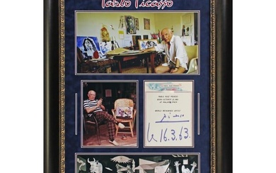 Pablo Picasso Signed & Custom Framed Album Page (PSA LOA)