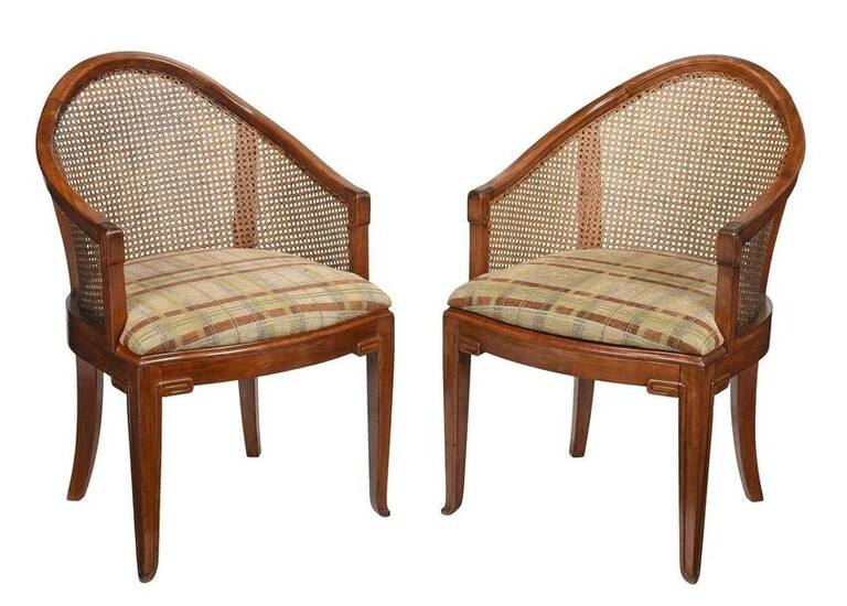 Pair Maurice Dufrene Attributed Art Deco Armchairs