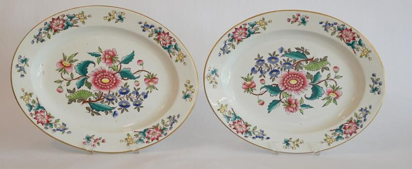 Pair Royal Worcester Porcelain Serving Platters
