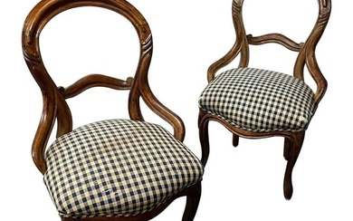 Pair of Early Victorian John Henry Belter Style Side / Accent Chairs, American
