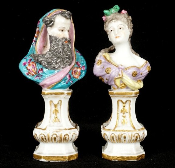 Pair of Meissen Porcelain Busts