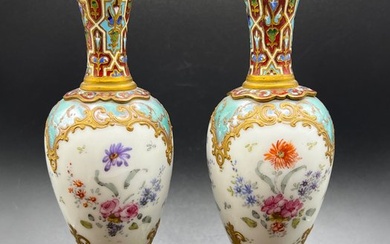 Paris - Vase (2) - Enamel, Porcelain