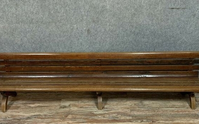 Park bench with natural wood backrest - Wood - circa 1900
