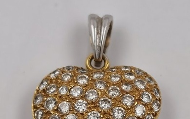 Pendant - 18 kt. White gold, Yellow gold Diamond (Natural)