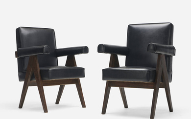 Pierre Jeanneret Committee armchairs from Chandigarh, pair