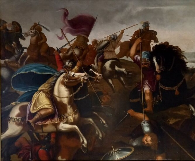 Pittore fiammingo del XVIII secolo - Scena di battaglia