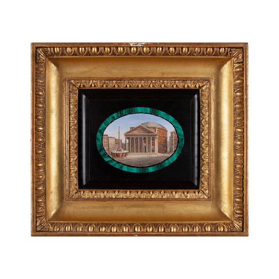Placca in micromosaico raffigurante il Pantheon, manifattura della RFSP 1880 ca.